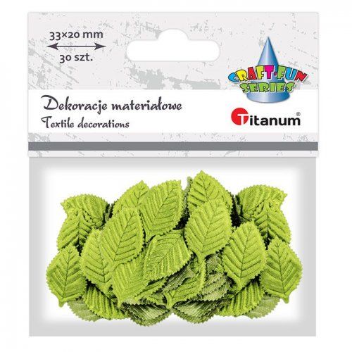 Listki materiałowe zielone 30szt Titanum - Kliknij na obrazek aby go zamknąć