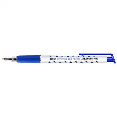 Długopis niebieski automatyczny w gwiazdki 0,5mm TOMA
