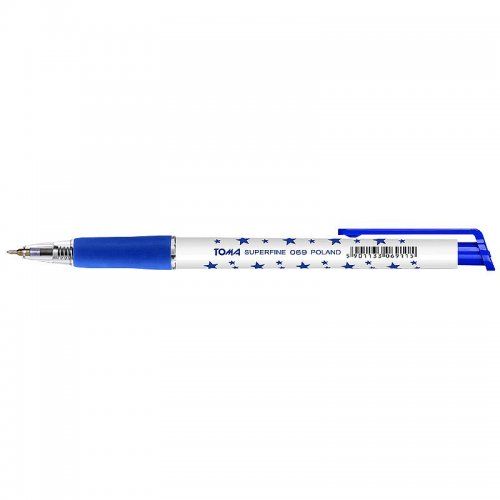 Długopis niebieski automatyczny w gwiazdki 0,5mm TOMA - Kliknij na obrazek aby go zamknąć