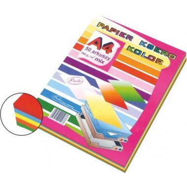 Papier ksero kolorowy A4 mix 50 arkuszy 160g/m