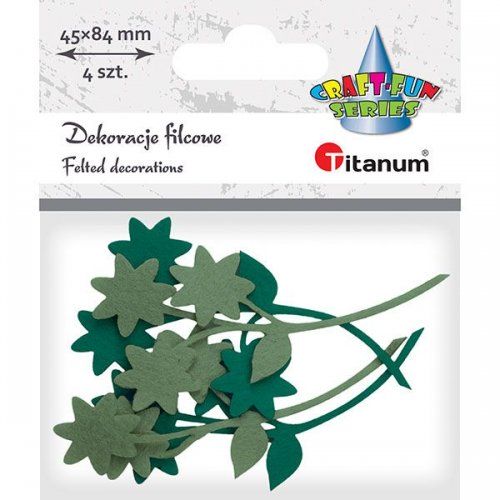 Gałązki zielone MIX filcowe 4szt Titanum - Kliknij na obrazek aby go zamknąć