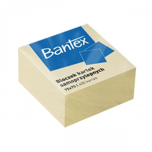 Notes samoprzylepny Bantex żółty 76x76mm 400k - Kliknij na obrazek aby go zamknąć