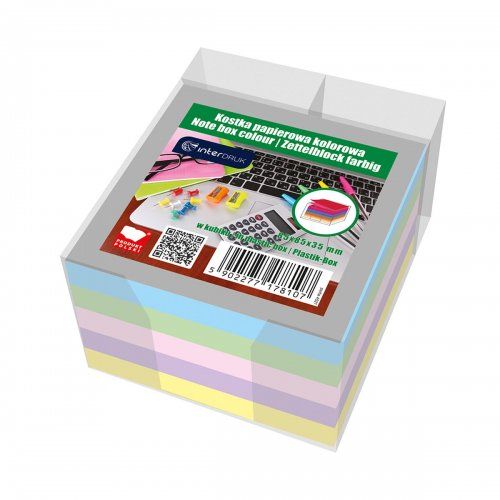 Kostka papierowa Interdruk kolorowa 85x85x35mm - Kliknij na obrazek aby go zamknąć