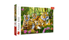 Puzzle 500 Rodzina Tygrysów Trefl