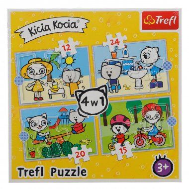 Puzzle 4w1 Dzień Kici Koci TREFL