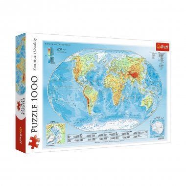 Puzzle 1000 Fizyczna mapa świata TREFL