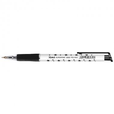 Długopis czarny automatyczny 0,5mm w gwiazdki TOMA