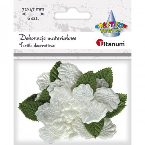 Kwiaty gardenii z materiału 6szt Titanum - Kliknij na obrazek aby go zamknąć