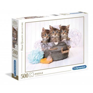Puzzle 500 Kittens and Soap Clementoni