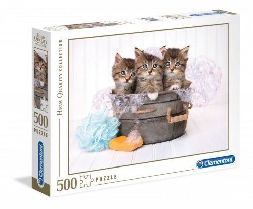Puzzle 500 Kittens and Soap Clementoni - Kliknij na obrazek aby go zamknąć