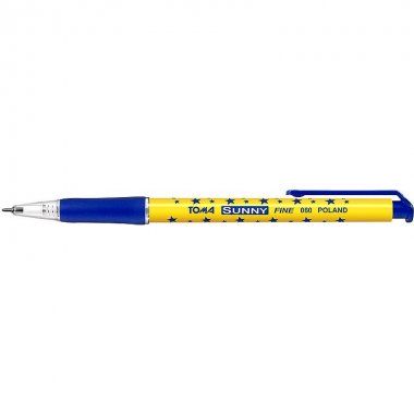 Długopis niebieski automatyczny 0,7mm w gwiazdki TOMA Sunny
