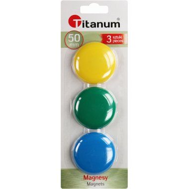 Magnesy okrągłe kolorowe 5cm 3 szt TITANUM