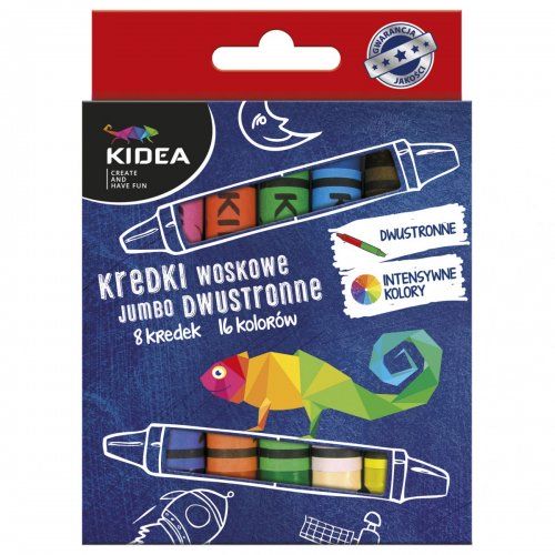 Kredki świecowe dwustronne Jumbo 16 kolorów KIDEA - Kliknij na obrazek aby go zamknąć