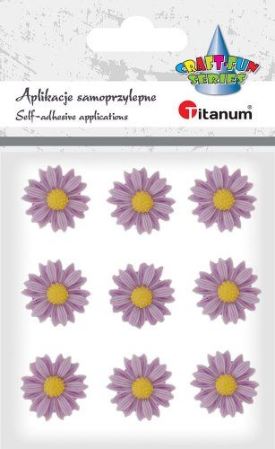 Naklejki kwiaty fioletowe z żywicy 9 szt TITANUM - Kliknij na obrazek aby go zamknąć