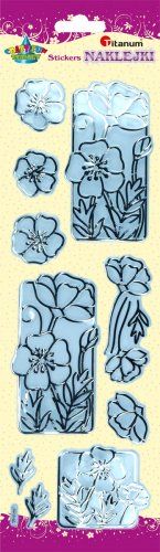 Naklejki kwiaty niebieskie MIX TITANUM - Kliknij na obrazek aby go zamknąć