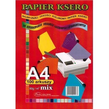 Papier ksero kolorowy 5 kolorów A4 100 arkuszy 80g/m