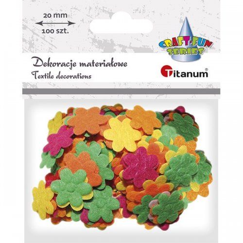 Kwiatki filcowe kolorowe MIX 100szt Titanum - Kliknij na obrazek aby go zamknąć