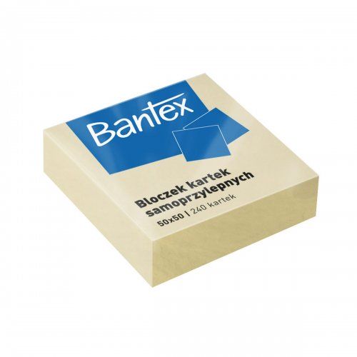 Notes samoprzylepny Bantex żółty 50x50mm 240k - Kliknij na obrazek aby go zamknąć