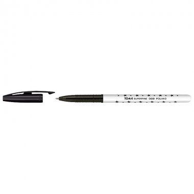 Długopis czarny 0,5mm w gwiazdki TOMA