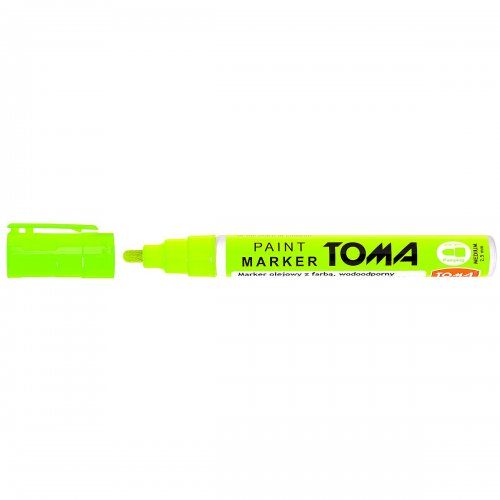 Marker olejowy zielony neonowy 2,5mm okrągła końcówka Toma - Kliknij na obrazek aby go zamknąć