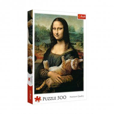 Puzzle 500 Mona Lisa i kot Mruczek TREFL