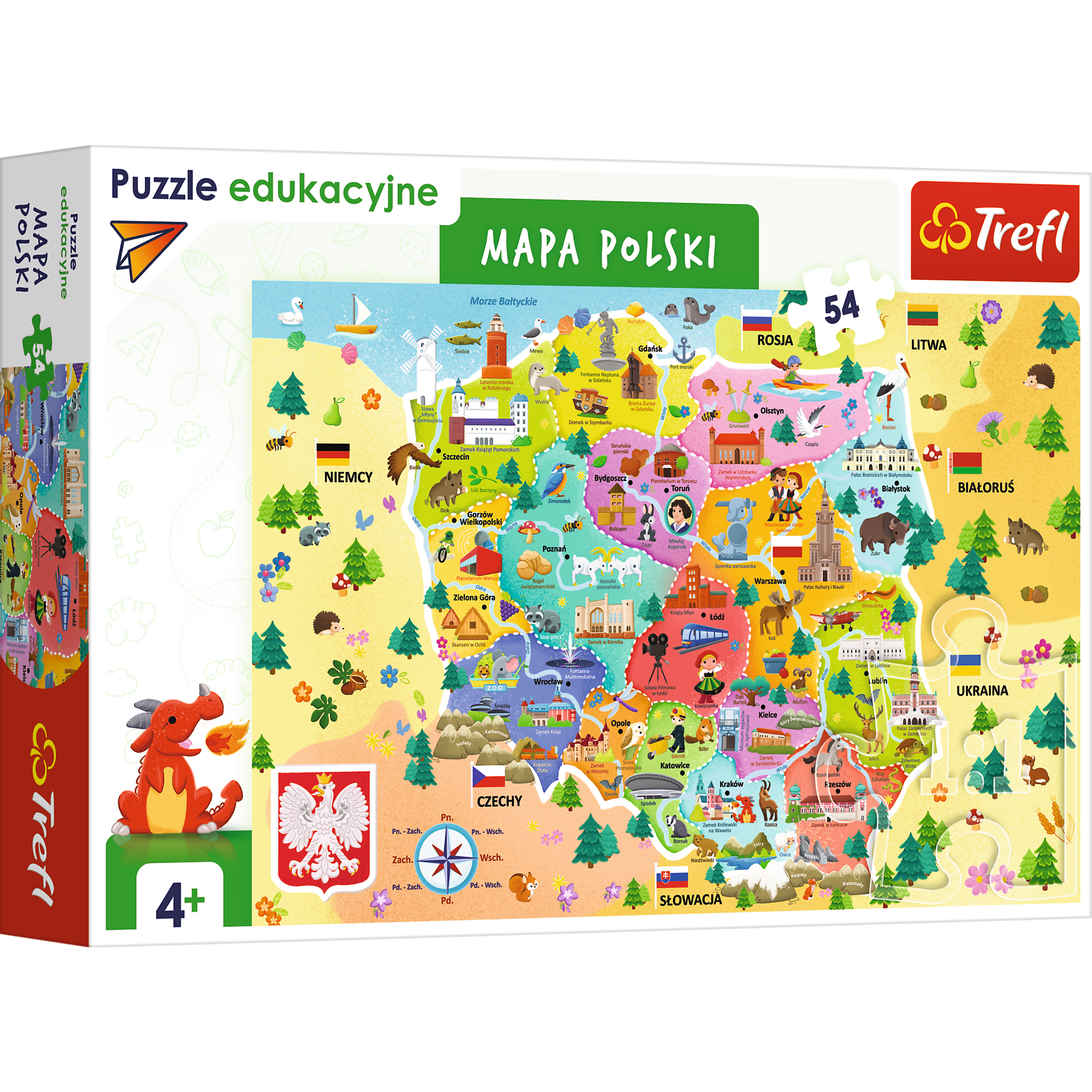 Puzzle edukacyjne 54 Mapa Polski Trefl