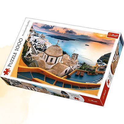Puzzle 1000 Bajkowe Santorini TREFL - Kliknij na obrazek aby go zamknąć
