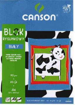 Blok rysunkowy biały A4 20k CANSON