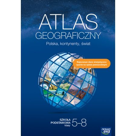 Atlas geograficzny 5-8 Polska, kontynenty, świat NOWA ERA 2023 - Kliknij na obrazek aby go zamknąć